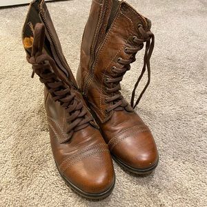 Brown Steve Madden Combat Boots